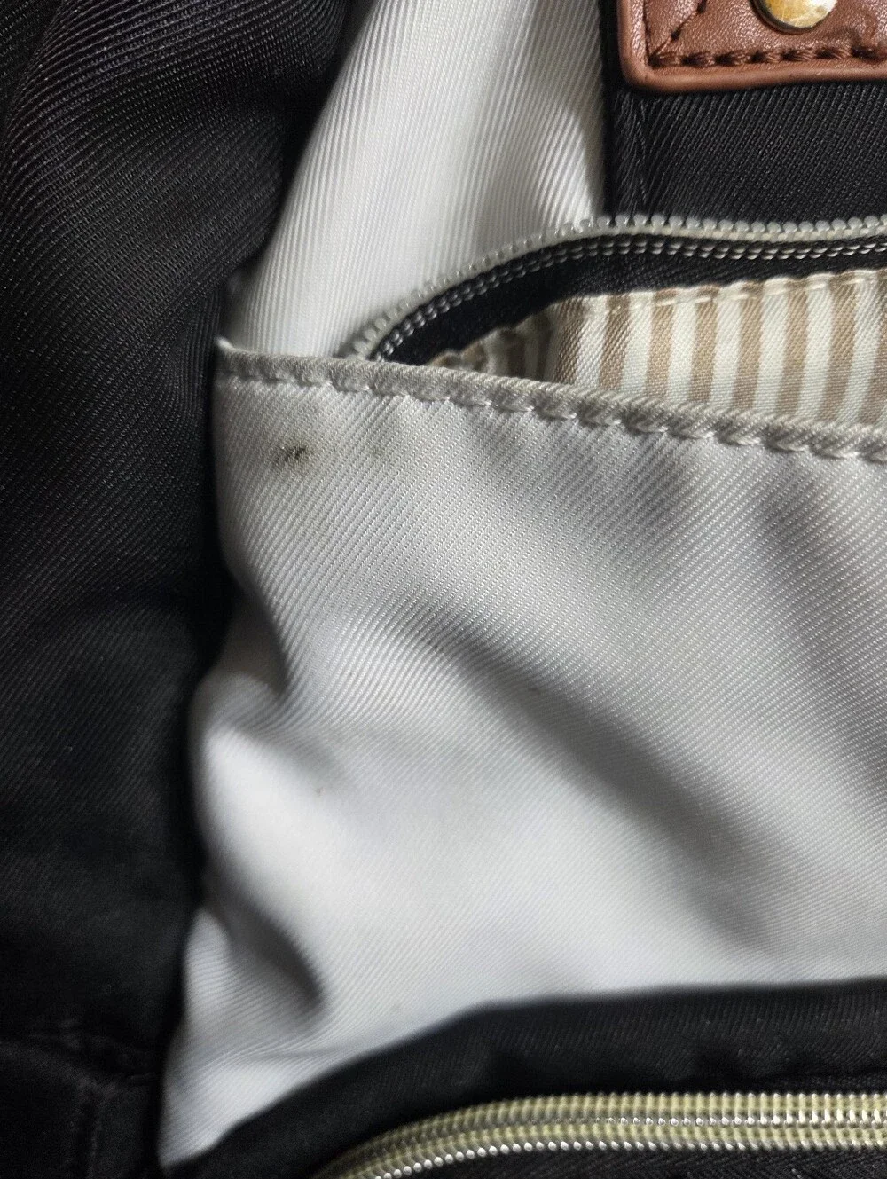 Nubily Quilted Unisex Backpack/laptop - Black, White & Brown